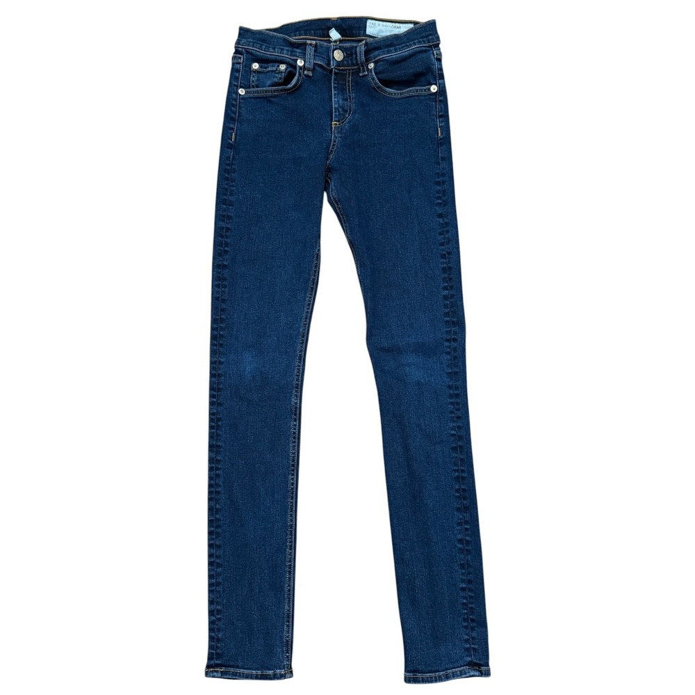Rag & Bone High Rise Skinny Jeans Bruin Dark Indigo Minimalist Womens Size 26